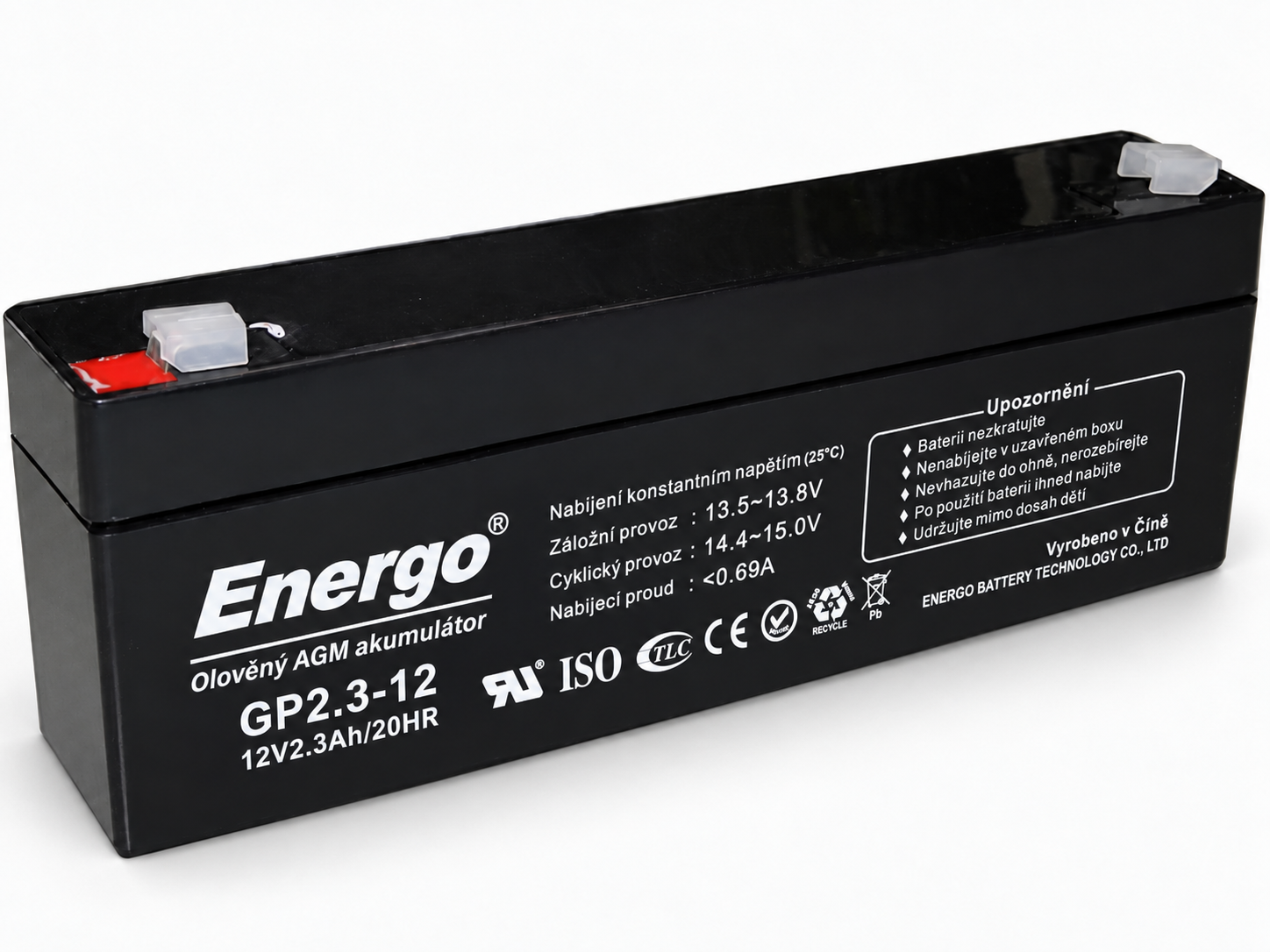 Energo GP2,3-12 
12V 2,3Ah 
Bakımsız VRLA Akü – ürün fotoğrafı 1