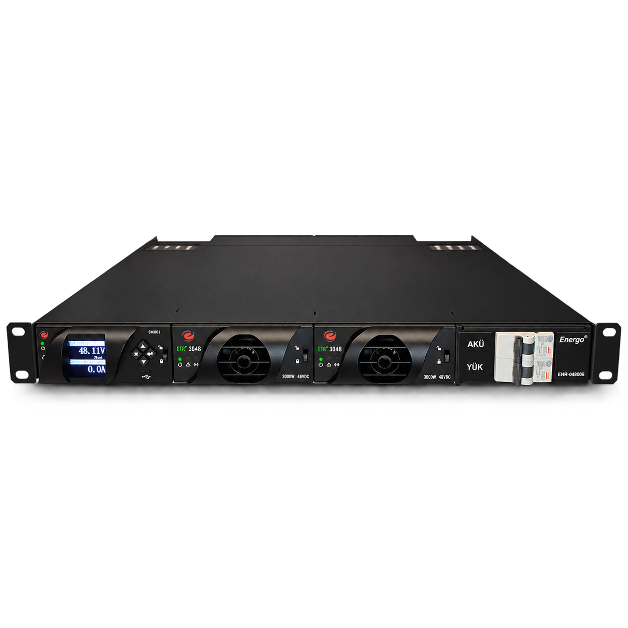 Energo ENR-RM-48-60-2M-N1
48V DC | 60A N+1 Yedekli / 120A Paralel
6kW Modüler Telekom Redresörü ürün görseli